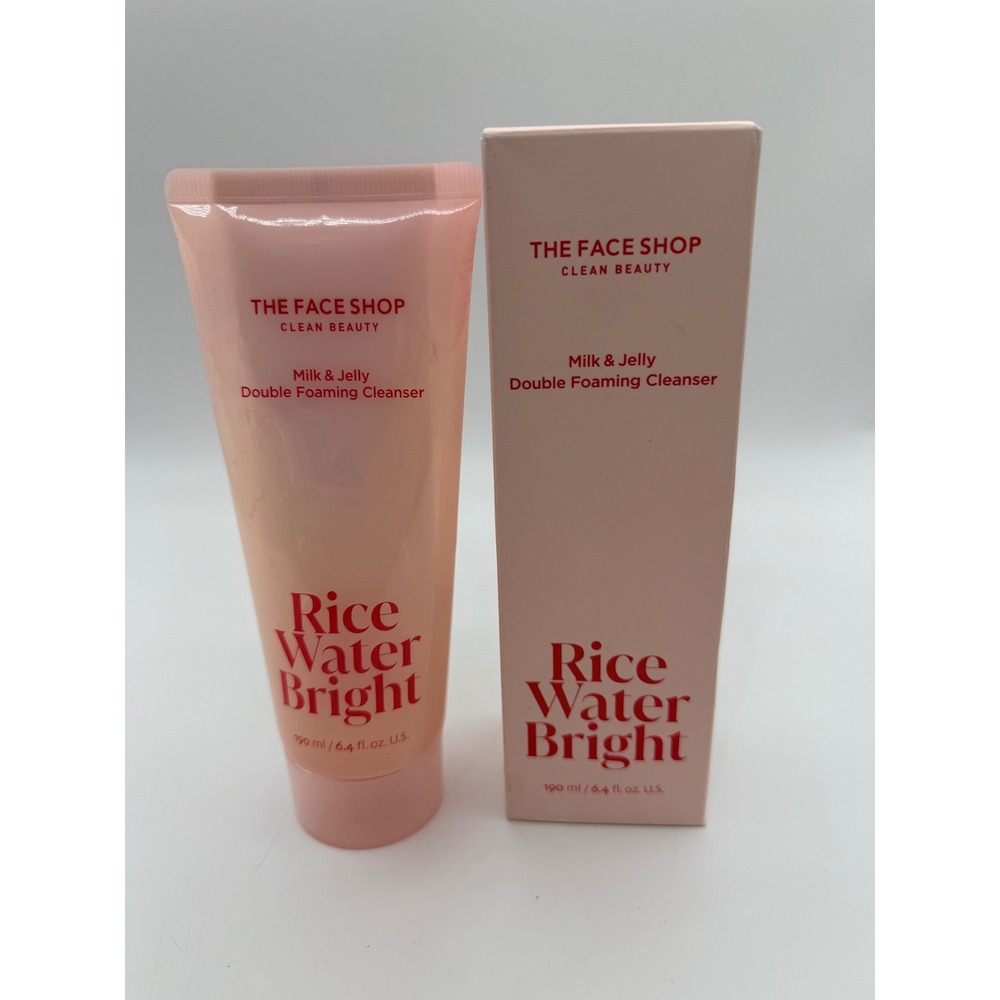 The Face Shop Rice Water Bright Milk & Jelly Double Foaming Cleanser 190ml 6.4oz